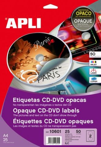 ETIQUETAS ADH.IMPR.APLI A4 MULTIMED.CD-DVD MEGA BL