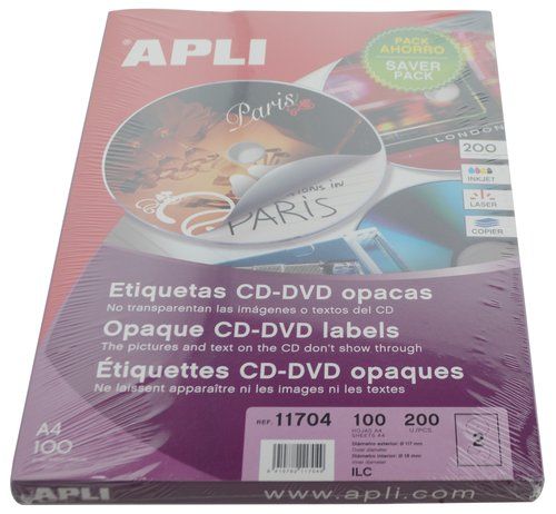 ETIQUETAS ADH.IMPR.APLI A4 MULTIMED.CD-DVD MEGA CA