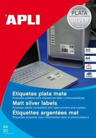 ETIQUETAS ADH.IMPR.APLI A4 POLYESTER MATE RESISTEN