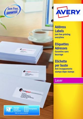 ETIQUETAS ADH.IMPR.AVERY A4 BLANCA C.ROMOS CAJA 10