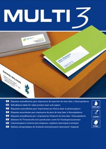 ETIQUETAS ADH.IMPR.MULTI3 A4 BLANCA C.ROMOS CAJA 1