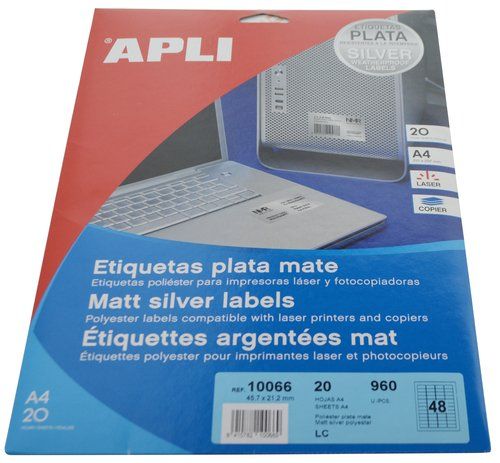 ETIQUETAS ADH.IMPR.APLI A4 POLYESTER MATE RESISTEN