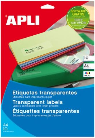 ETIQUETAS ADH.IMPR.APLI A4 POLYESTER TRANSLUC.MATE