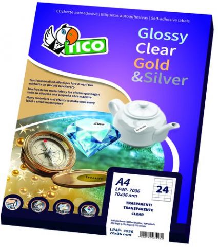 ETIQUETAS ADH.IMPR.TICO A4 SATINADA PLATA LASER CA