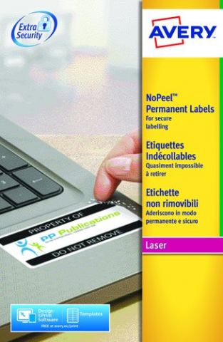 ETIQUETAS ADH.IMPR.AVERY A4 BLANCA SEGURIDAD C.ROM