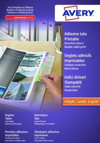 ETIQUETAS ADH.IMPR.AVERY A4 INDICES COLORES SURTID