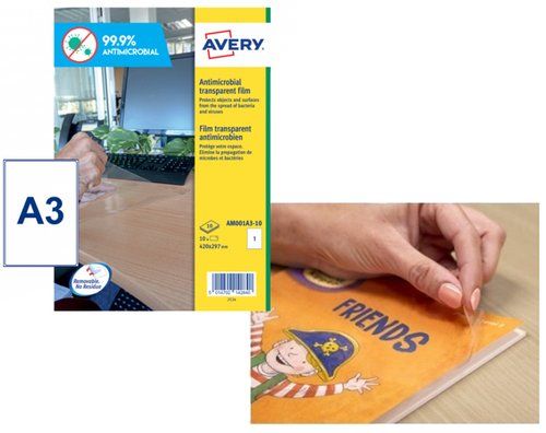 ETIQUETAS ADH.AVERY A3 POLYESTER ANTIBACTERIANA Y