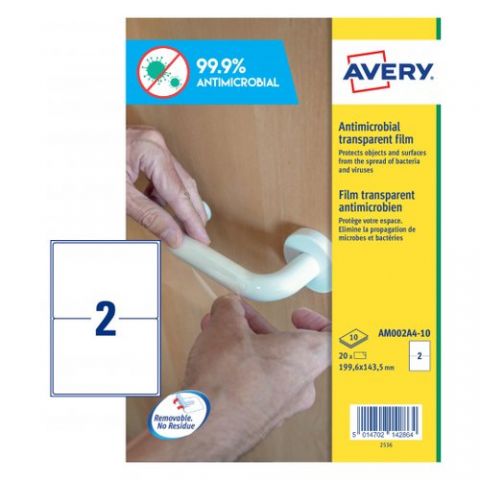 ETIQUETAS ADH.AVERY A4 POLYESTER ANTIBACTERIANA Y