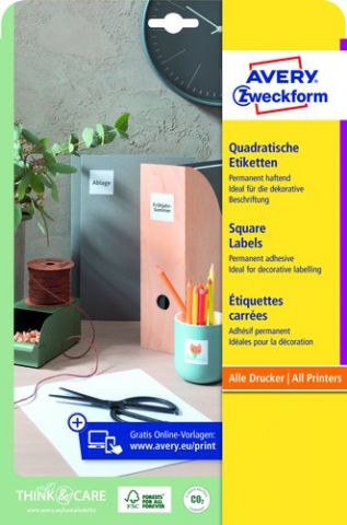 ETIQUETAS ADH.IMPR.AVERY BLANCA PARA CODIGO QR CAJ