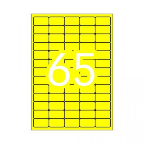 ETIQUETAS ADH.IMPR.APLI A4 COLOR AMARILLO FLUOR C.