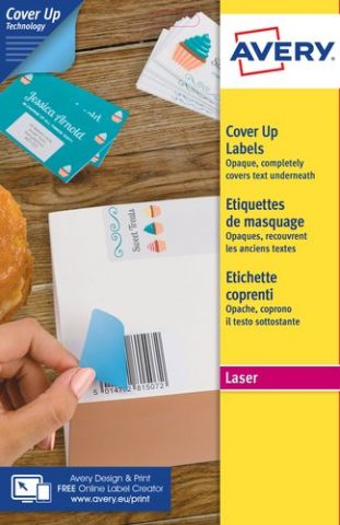 ETIQUETAS ADH.IMPR.AVERY A4 BLANCA CUBRIENTE LASER