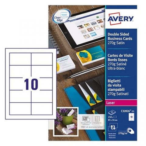 TARJETAS de VISITA AVERY para IMPRESORA LASER QUIC