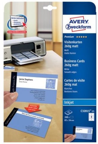 TARJETAS de VISITA AVERY para IMPRESORA INKJET QUI