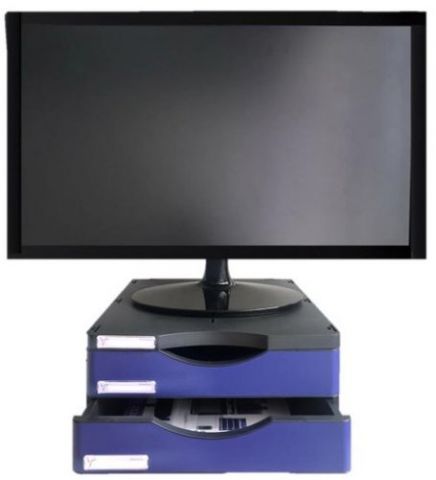 SOPORTE MONITOR ARCHIVO 2000 CON 2 CAJONES NEGRO/A