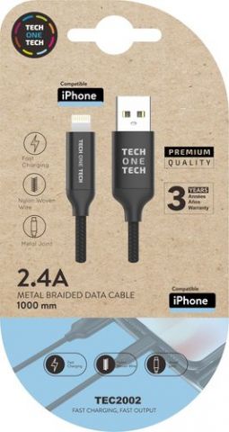 CABLE TECH-ONE-TECH USB-LIGHTNING ALTO RENDIMIENTO