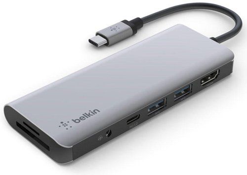 ADAPTADOR BELKIN USB-C A SD, MICROSD, AUDIO, 2 X U