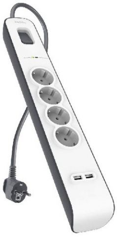 ENCHUFE PROTECTOR BELKIN 4 SALIDAS (REGLETA) +2x U