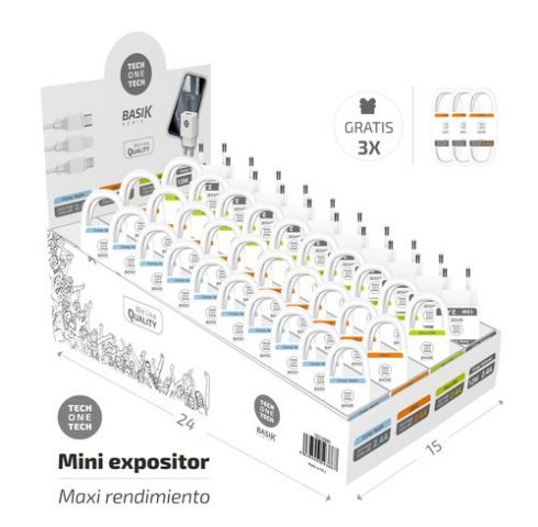 CABLES Y CARGADORES TECH-ONE-TECH BASIK SURTIDO EX