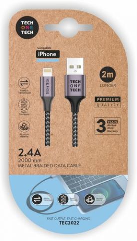 CABLE TECH-ONE-TECH USB-LIGHTNING ALTO RENDIMIENTO