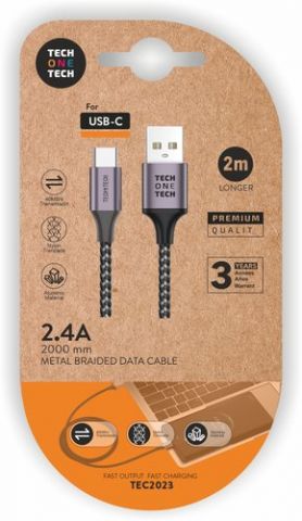 CABLE TECH-ONE-TECH USB-USB-C ALTO RENDIMIENTO 2,4