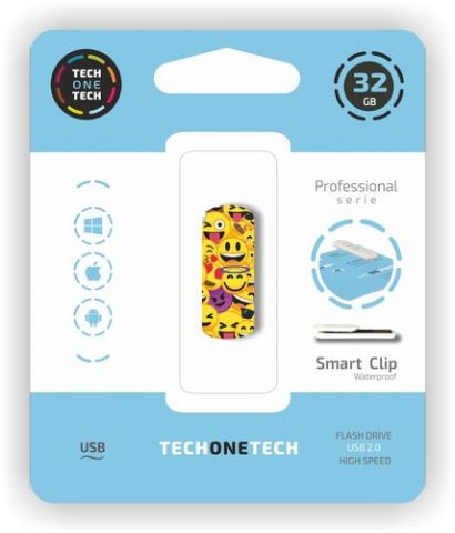 MEMORIA USB 32GB TECH-ONE-TECH EMOJI COLLAGE 2.0 (