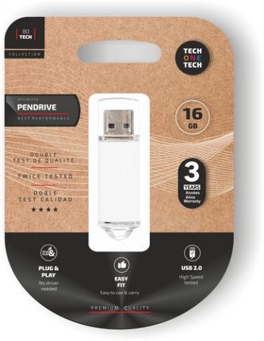 MEMORIA USB 16GB TECH-ONE-TECH BASIC 2.0 BLANCO (I
