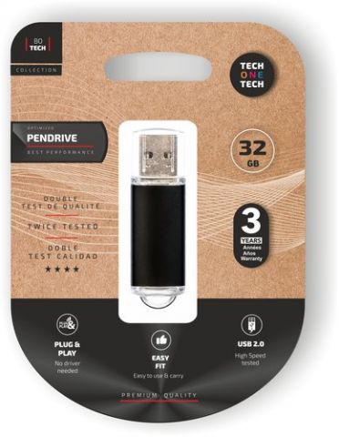 MEMORIA USB 32GB TECH-ONE-TECH BASIC 2.0 NEGRO (In