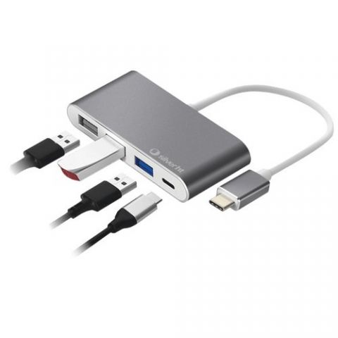 HUB SILVER HT LOGAN USB-C A 4 EN 1 (2x USB 2.0, US