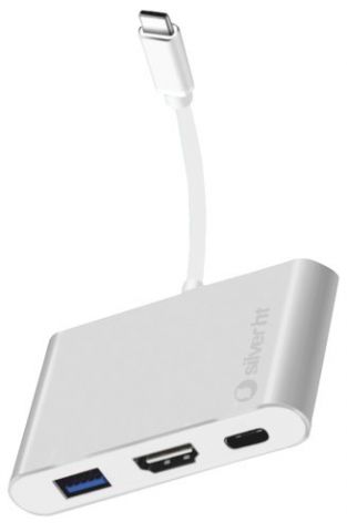 HUB SILVER HT LOGAN USB-C A 3 EN 1 (USB-C, USB 3.0