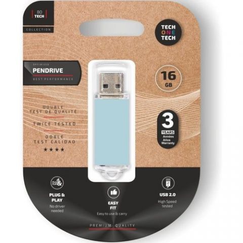 MEMORIA USB 16GB TECH-ONE-TECH BASIC 2.0 BASIC BLU