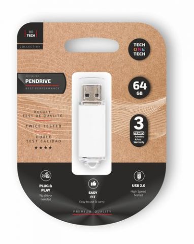 MEMORIA USB 64GB TECH-ONE-TECH BASIC 2.0 BLANCO (I