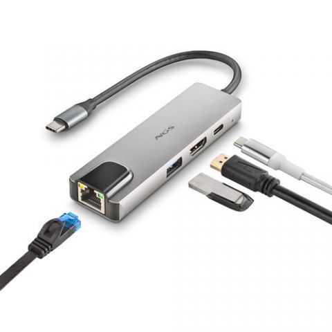 ADAPTADOR MULTIPUERTO USB-C DE ALUMINIO 4 EN 1 (1x