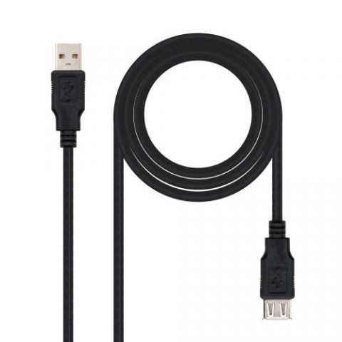 NANOCABLE CABLE USB 2.0, TIPO A/M-A/H, NEGRO, 1.8