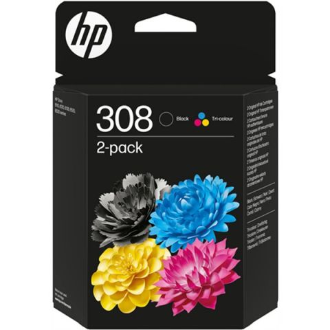 PACK DE CARTUCHOS NEGRO-COLOR HP 308 PACK 2