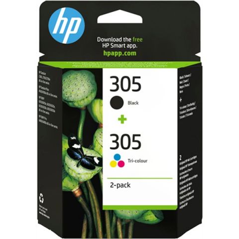 PACK CARTUCHO NEGRO-COLOR HP 305 + 305