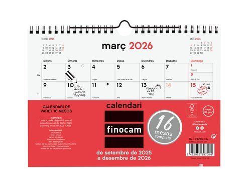 CALENDARI (2025-26) FINOCAM CATALAN 16 MESES NEUTR