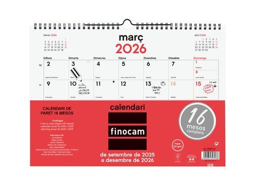 CALENDARI (2025-26) FINOCAM CATALAN 16 MESES NEUTR