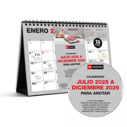 CALENDARIO (2025-26) MIQUELRIUS 18 MESES SOBREMESA