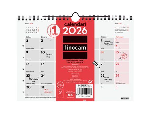 CALENDARI (2026) CATALAN FINOCAM PARET MENSUAL PER