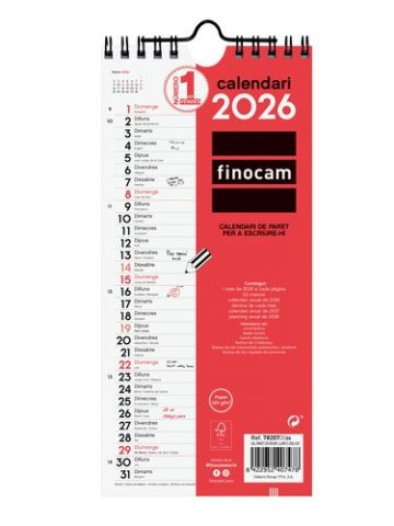 CALENDARI (2026) CATALAN FINOCAM PARET MENSUAL PER