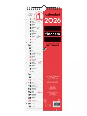 CALENDARI (2026) CATALAN FINOCAM PARET MENSUAL PER