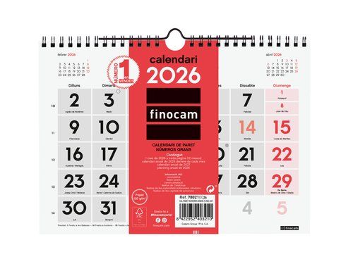 CALENDARI (2026) CATALAN FINOCAM PARET MENSUAL NUM