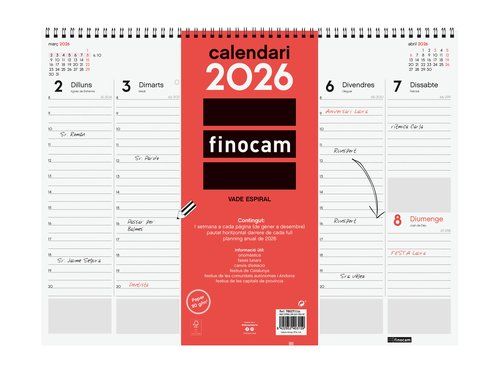 CALENDARI (2026) CATALAN FINOCAM VADE ESPIRAL S/V