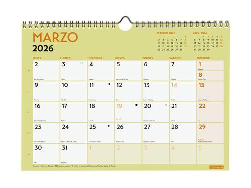 CALENDARIO (2026) FINOCAM PARED GRAFIK MENSUAL PAR