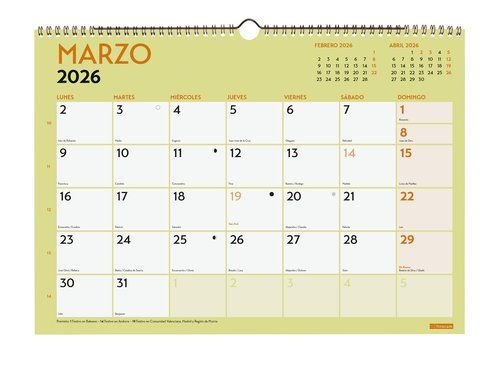CALENDARIO (2026) FINOCAM PARED GRAFIK MENSUAL PAR