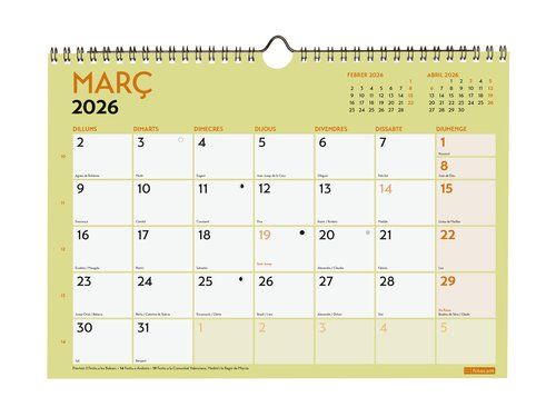 CALENDARI (2026) CATALAN FINOCAM PARET GRAFIK MENS