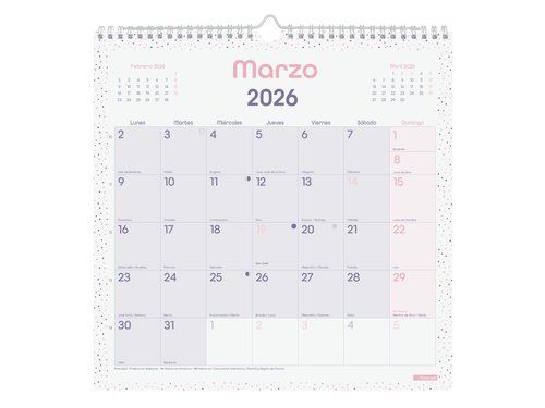 CALENDARIO (2026) FINOCAM PARED CHIC MENSUAL PARA