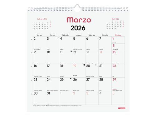 CALENDARIO (2026) FINOCAM PARED CHIC MENSUAL PARA