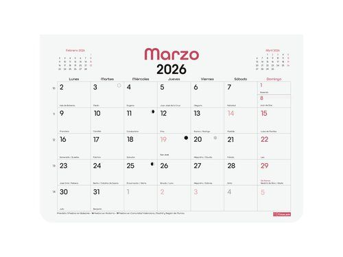 CALENDARIO (2026) FINOCAM PARED CHIC BLOC IMAN MEN