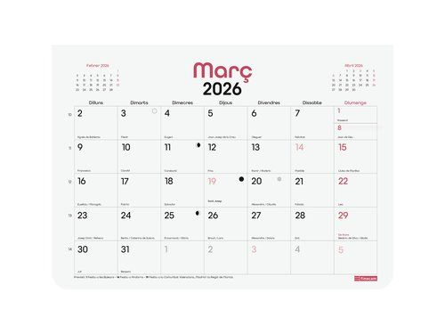 CALENDARI (2026) CATALAN FINOCAM PARET CHIC BLOC I